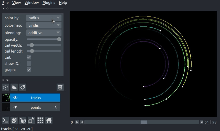 image: tracks colored by properties