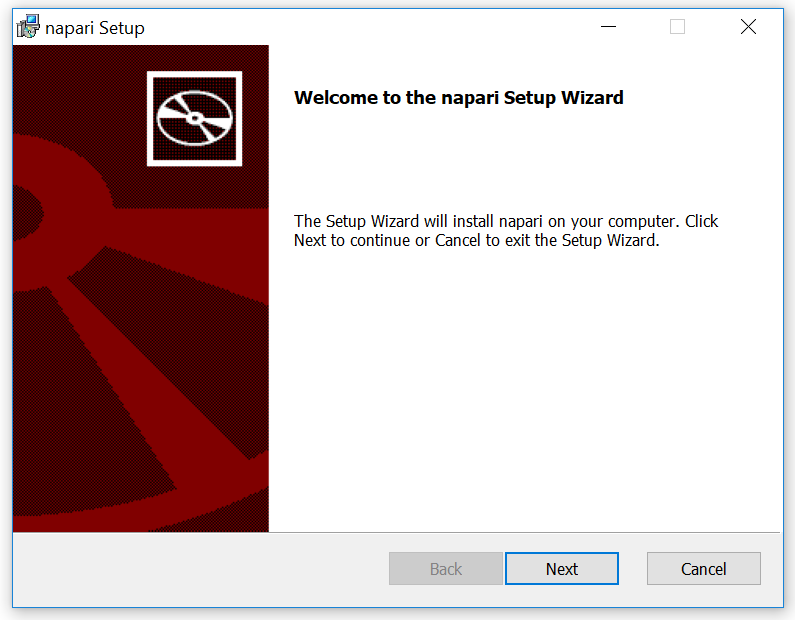 image: Windows napari setupwizard